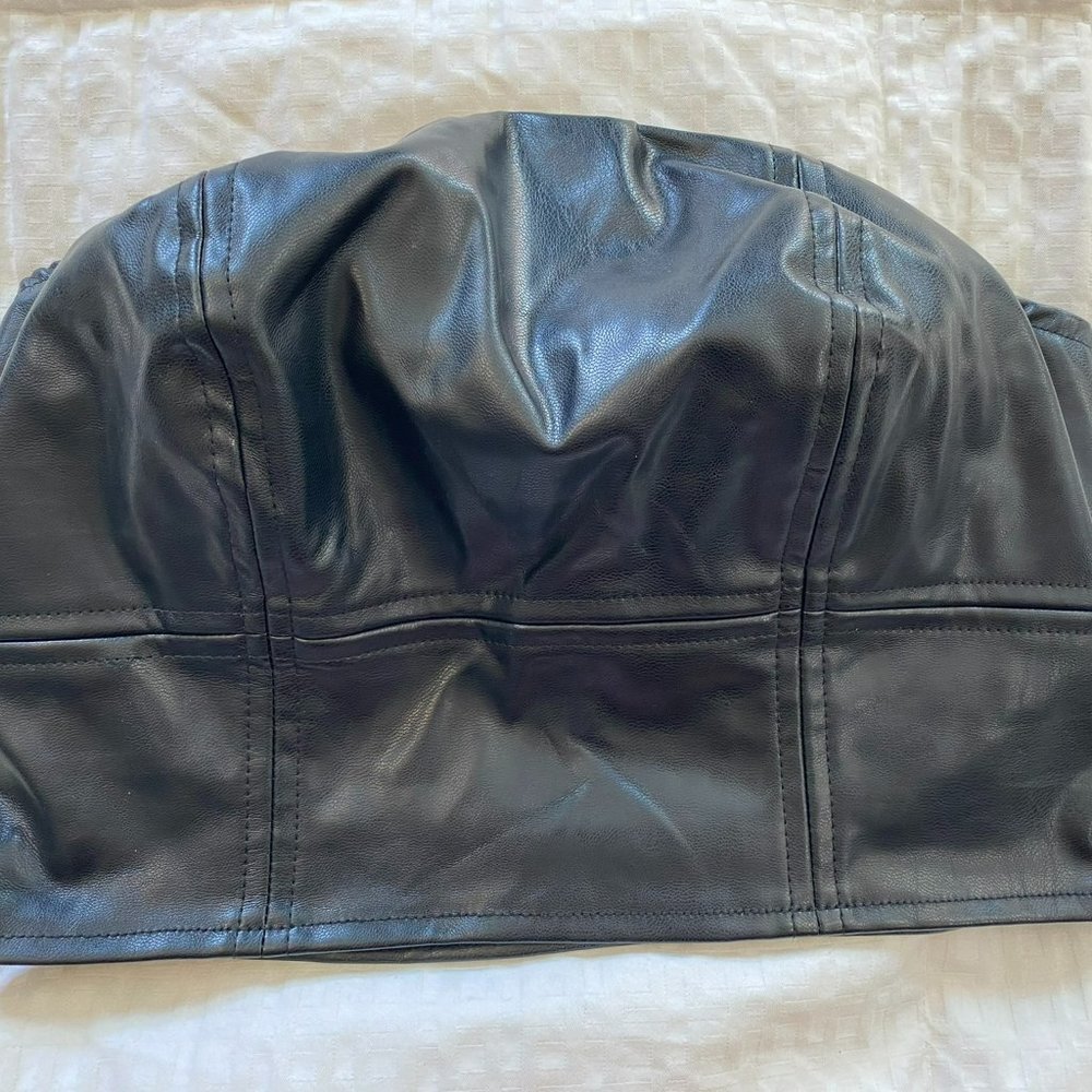 faux leather tube top